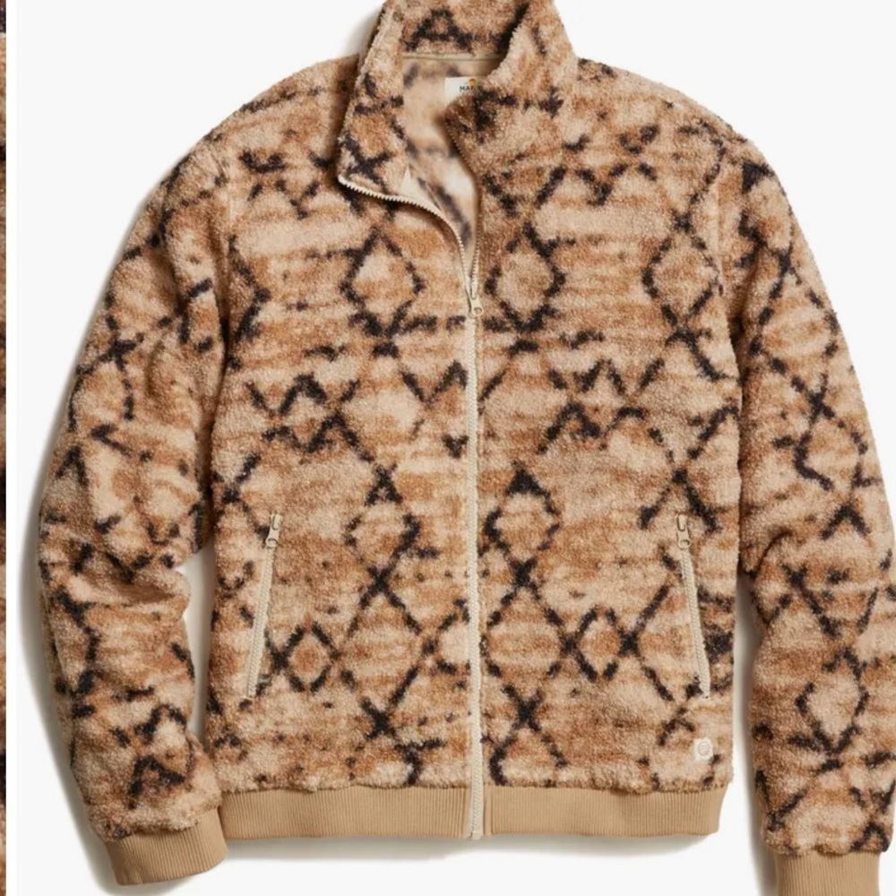 Marine Layer Pattern High Pile Fleece Jacket
TAN GEO PRINT, Size X-Large nwt
